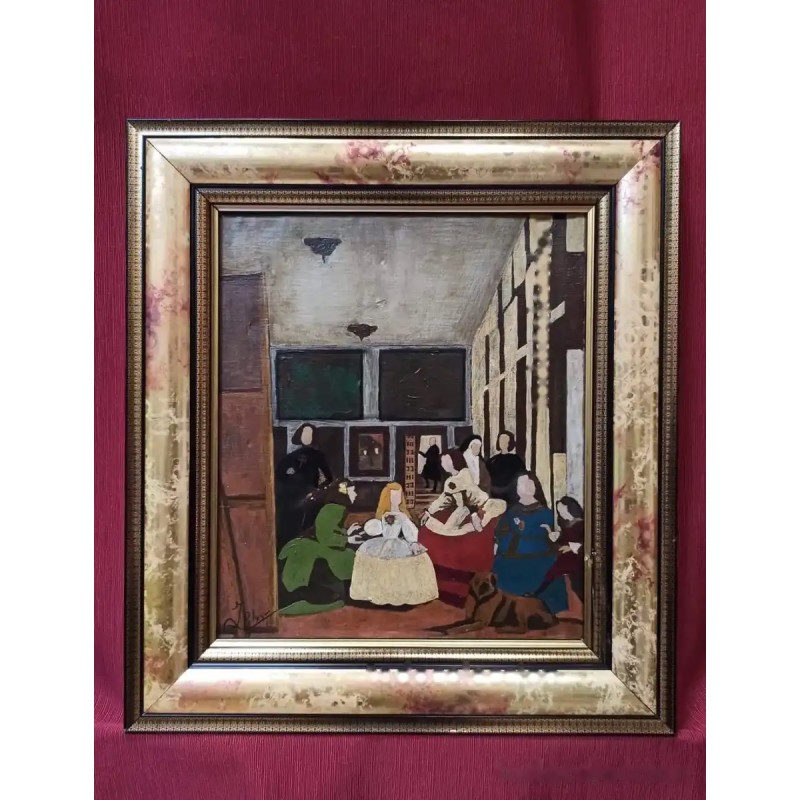 Reinterpretación Las Meninas de Velázquez - Óleo Firmado José Pulgar Arte Español