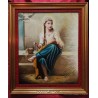 Virgen Niña Hilando - Cuadro Religioso José Pulgar Arte Sacro Enmarcado