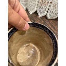 Jarra de cerveza de la Cartuja Pickman, decorada en azul