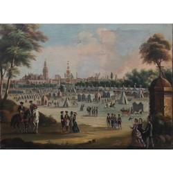 Pintura Histórica de la Feria de Abril en Sevilla - Escena Costumbrista del Siglo XIX