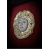 Virgen del Rocío - Rostro Escultórico en Escayola con Marco Decorativo