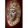 Virgen del Rocío - Rostro Escultórico en Escayola con Marco Decorativo