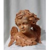 Busto de Ángel en Terracota - Escultura Escultórica de José Pulgar con Alas Detalladas