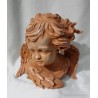 Busto de Ángel en Terracota - Escultura Escultórica de José Pulgar con Alas Detalladas