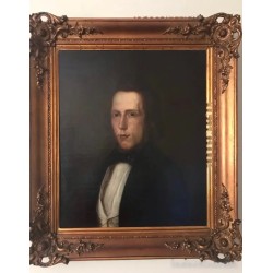 Pareja de óleo del S.XIX - Retratos enmarcados 48X57 cm