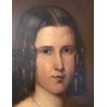 Pareja de óleo del S.XIX - Retratos enmarcados 48X57 cm