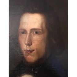 Pareja de óleo del S.XIX - Retratos enmarcados 48X57 cm