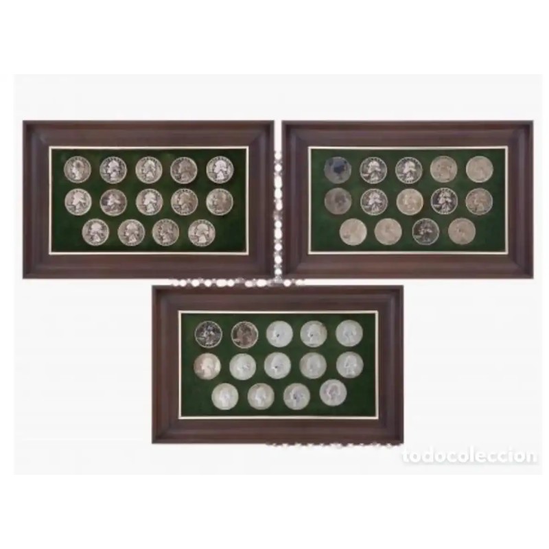 CONJUNTO DE 42 monedas de plata de cuarto de dólar. CONJUNTO DE 42 monedas de plata de cuarto de dólar.