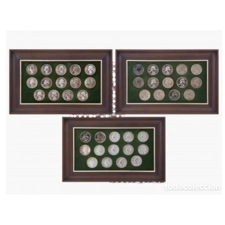 CONJUNTO DE 42 monedas de plata de cuarto de dólar.