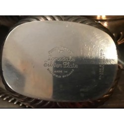 Juego de café en metal plateado con bandeja de 66 x 52 cm