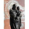 Figura de bronce de San José con el niño sobre peana de madera