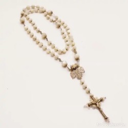 ROSARIO, filigrana de plata y nácar, principios siglo XX.