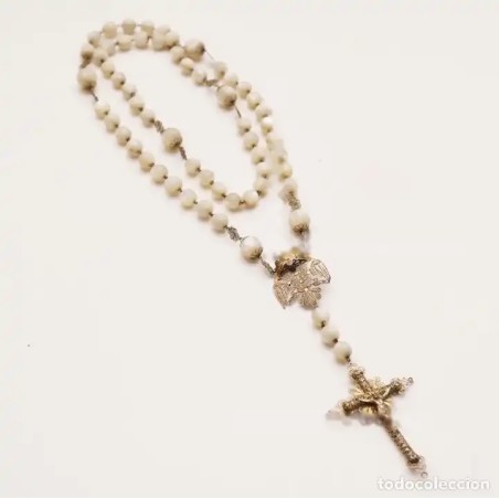 ROSARIO, filigrana de plata y nácar, principios siglo XX.