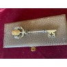 Llave de plata en estuche con el escudo de la ciudad de Lérida, detalle de lujo