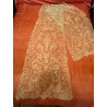 Mantilla chal de Bruselas, color crema claro, encaje fino