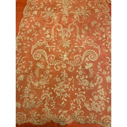 Mantilla chal de Bruselas, color crema claro, encaje fino