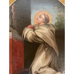 ESCUELA ITALIANA, FF. S. XVII MONJE CARTUJO REZANDO Óleo sobre lienzo