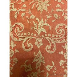 Mantilla chal de Bruselas, color crema claro, encaje fino