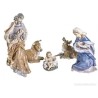 Nacimiento en porcelana Lladró, Virgen, San José, niño Jesús, buey y mula