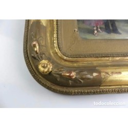 Excelente antigua pintura firmada Agustin Gómez Vila