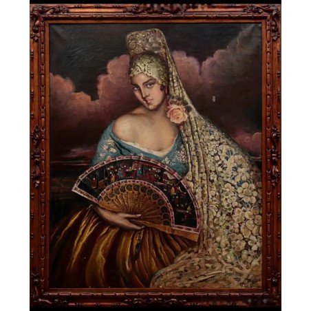 Óleo sobre lienzo. R. TURULL. Una joven.