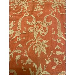 Mantilla chal de Bruselas, color crema claro, encaje fino