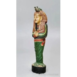 Escultura de Tutankamón en madera policromada, años 60, 99.5x24x17 cm
