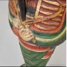 Escultura de Tutankamón en madera policromada, años 60, 99.5x24x17 cm