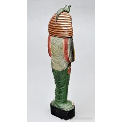Escultura de Tutankamón en madera policromada, años 60, 99.5x24x17 cm