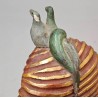 Escultura de Tutankamón en madera policromada, años 60, 99.5x24x17 cm