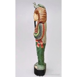 Escultura de Tutankamón en madera policromada, años 60, 99.5x24x17 cm