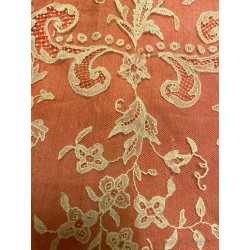 Mantilla chal de Bruselas, color crema claro, encaje fino