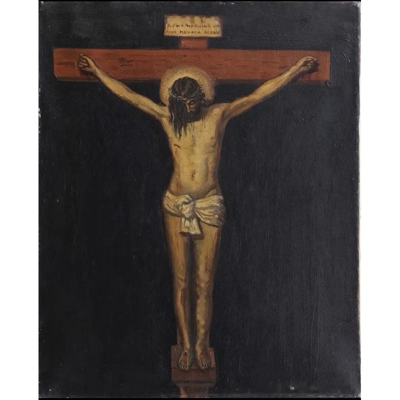 Oleo sobre lienzo DIEGO VELÁZQUEZ. Según. Cristo crucificado. Descripción Oleo sobre lienzo DIEGO VELÁZQUEZ. Según. Cristo crucificado. Descripción