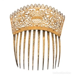 Peineta neoclásica. Francia, ca. 1810. En oro bajo (9K o 12K).