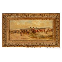 Escuela andaluza del siglo XIX. “En la feria”. Óleo sobre lienzo.