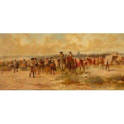 Escuela andaluza del siglo XIX. “En la feria”. Óleo sobre lienzo.