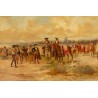 Escuela andaluza del siglo XIX. “En la feria”. Óleo sobre lienzo.