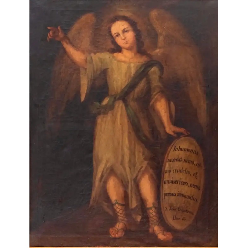 Escuela Española, S. XVIII, San Rafael niño, óleo sobre lienzo Escuela Española, S. XVIII, San Rafael niño, óleo sobre lienzo