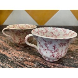 Pareja té tazas de la Cartuja Pickman.