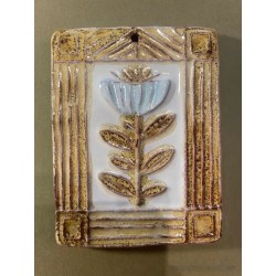 Cerámica enmarcada, flor decorativa