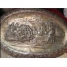 Pareja de bandejas de plata con escenas grabadas - 80 cm X 54 cm