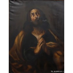 Óleo de finales XIX, Santiago Apóstol, Escuela Española, 90x73 cm