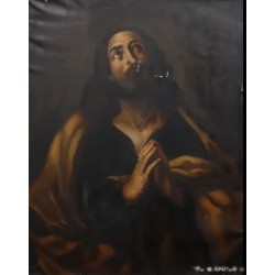 Óleo de finales XIX, Santiago Apóstol, Escuela Española, 90x73 cm