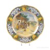 Plato en cerámica esmaltada de Talavera-Niveiro, escena de El Quijote, 45.5 cm