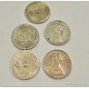 Lote 5 Monedas Históricas Italianas 500 Liras Plata Vintage Coleccionista 1960-61