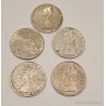 Lote 5 Monedas Históricas Italianas 500 Liras Plata Vintage Coleccionista 1960-61