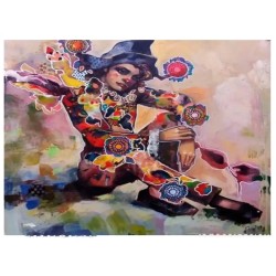 AGUSTÍN GARCÍA-ESPINA (Ribadeo, 1959). Arlequín.2021. Acrílico sobre tabla.