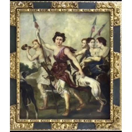 Interpretación de Diana Cazadora al Estilo de Rubens - Óleo Mitológico