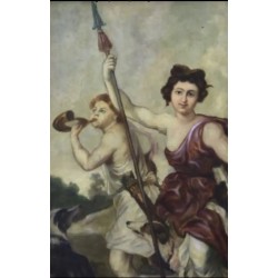 Interpretación de Diana Cazadora al Estilo de Rubens - Óleo Mitológico