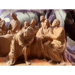 Escultura Religiosa de la Última Cena - Grupo Escultórico en Terracota